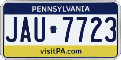 PA license plate JAU7723