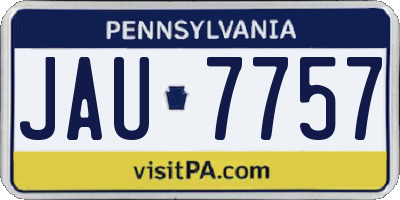 PA license plate JAU7757