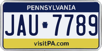 PA license plate JAU7789