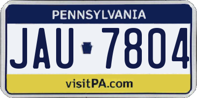 PA license plate JAU7804
