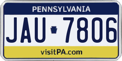 PA license plate JAU7806