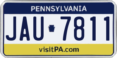 PA license plate JAU7811