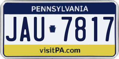 PA license plate JAU7817