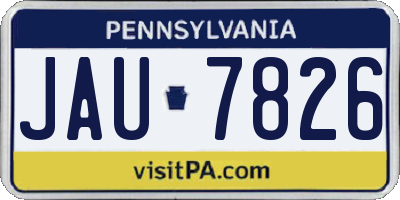 PA license plate JAU7826