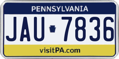 PA license plate JAU7836