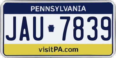 PA license plate JAU7839