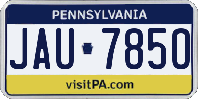 PA license plate JAU7850