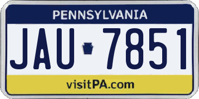 PA license plate JAU7851
