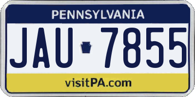 PA license plate JAU7855