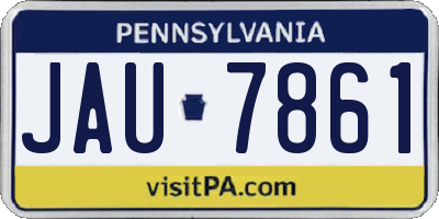 PA license plate JAU7861