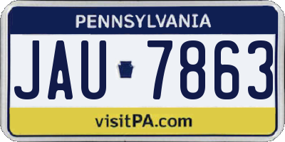 PA license plate JAU7863