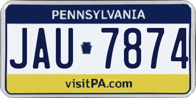 PA license plate JAU7874