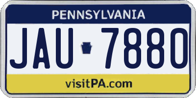 PA license plate JAU7880