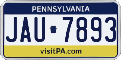 PA license plate JAU7893