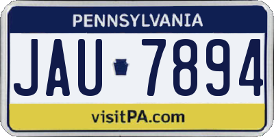 PA license plate JAU7894