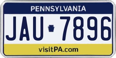 PA license plate JAU7896