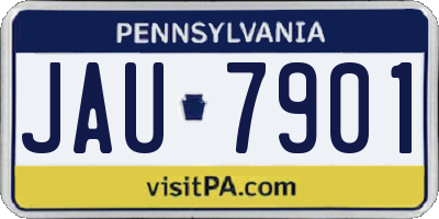 PA license plate JAU7901