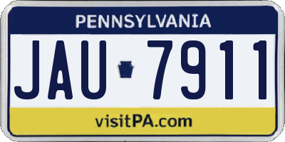 PA license plate JAU7911