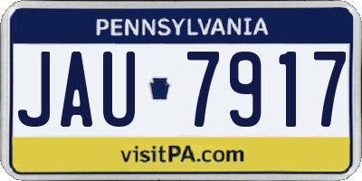 PA license plate JAU7917