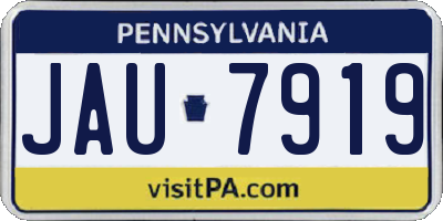 PA license plate JAU7919