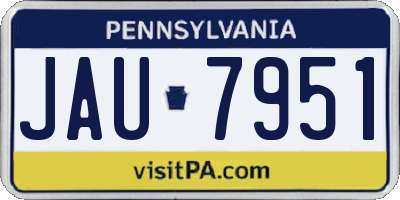 PA license plate JAU7951