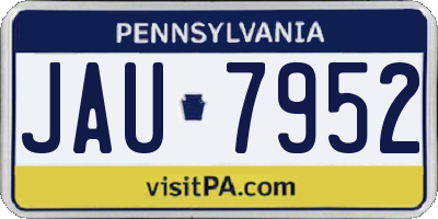 PA license plate JAU7952
