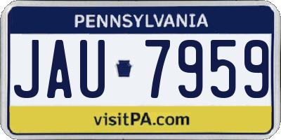 PA license plate JAU7959