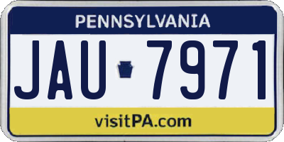PA license plate JAU7971