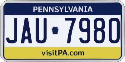 PA license plate JAU7980