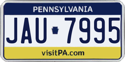 PA license plate JAU7995