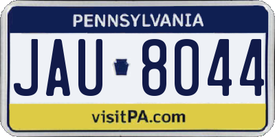 PA license plate JAU8044