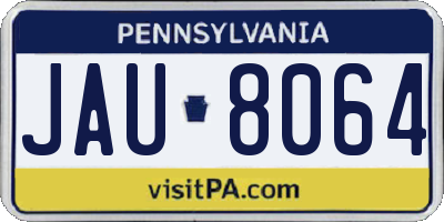PA license plate JAU8064