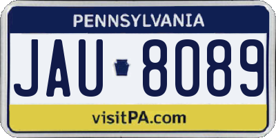 PA license plate JAU8089