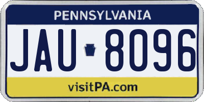 PA license plate JAU8096