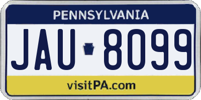 PA license plate JAU8099