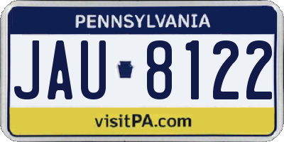 PA license plate JAU8122