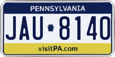 PA license plate JAU8140
