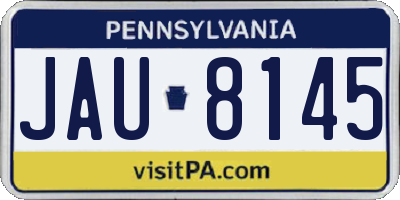 PA license plate JAU8145
