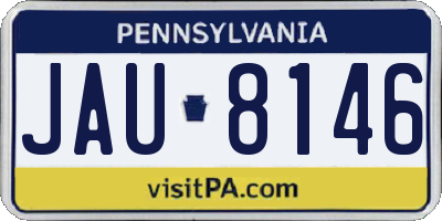 PA license plate JAU8146