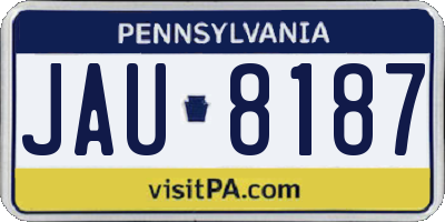 PA license plate JAU8187