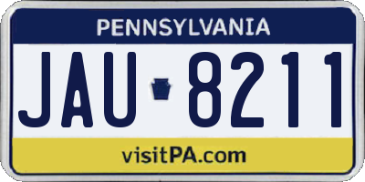 PA license plate JAU8211