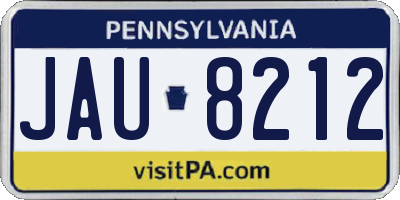 PA license plate JAU8212