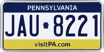 PA license plate JAU8221