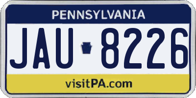 PA license plate JAU8226
