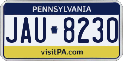 PA license plate JAU8230
