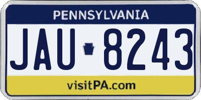 PA license plate JAU8243