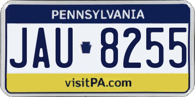 PA license plate JAU8255