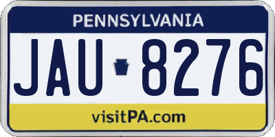 PA license plate JAU8276