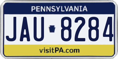 PA license plate JAU8284