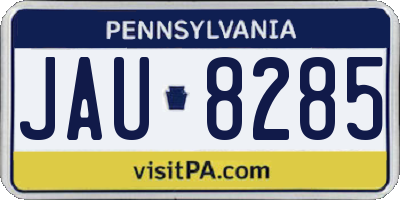 PA license plate JAU8285